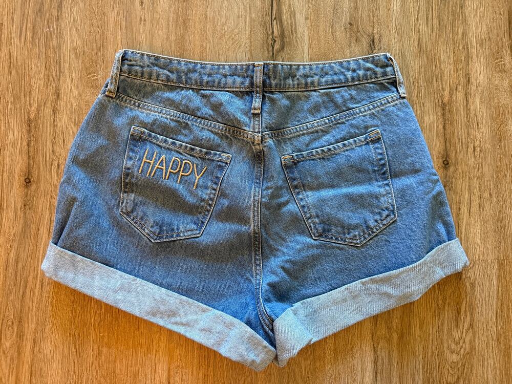 Wild Fable Denim Shorts Happy Back Pocket Size 12